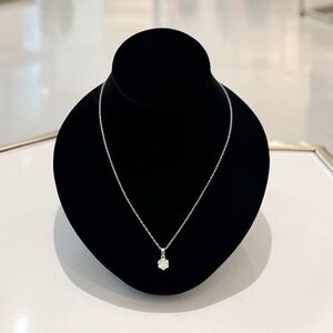 Effy 925 Sterling Silver Diamond Clover Pendant Necklace 18” 0.10 CTW